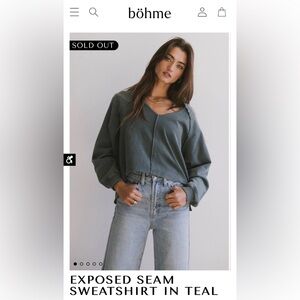 Böhme exposed seam sweatshirt in teal